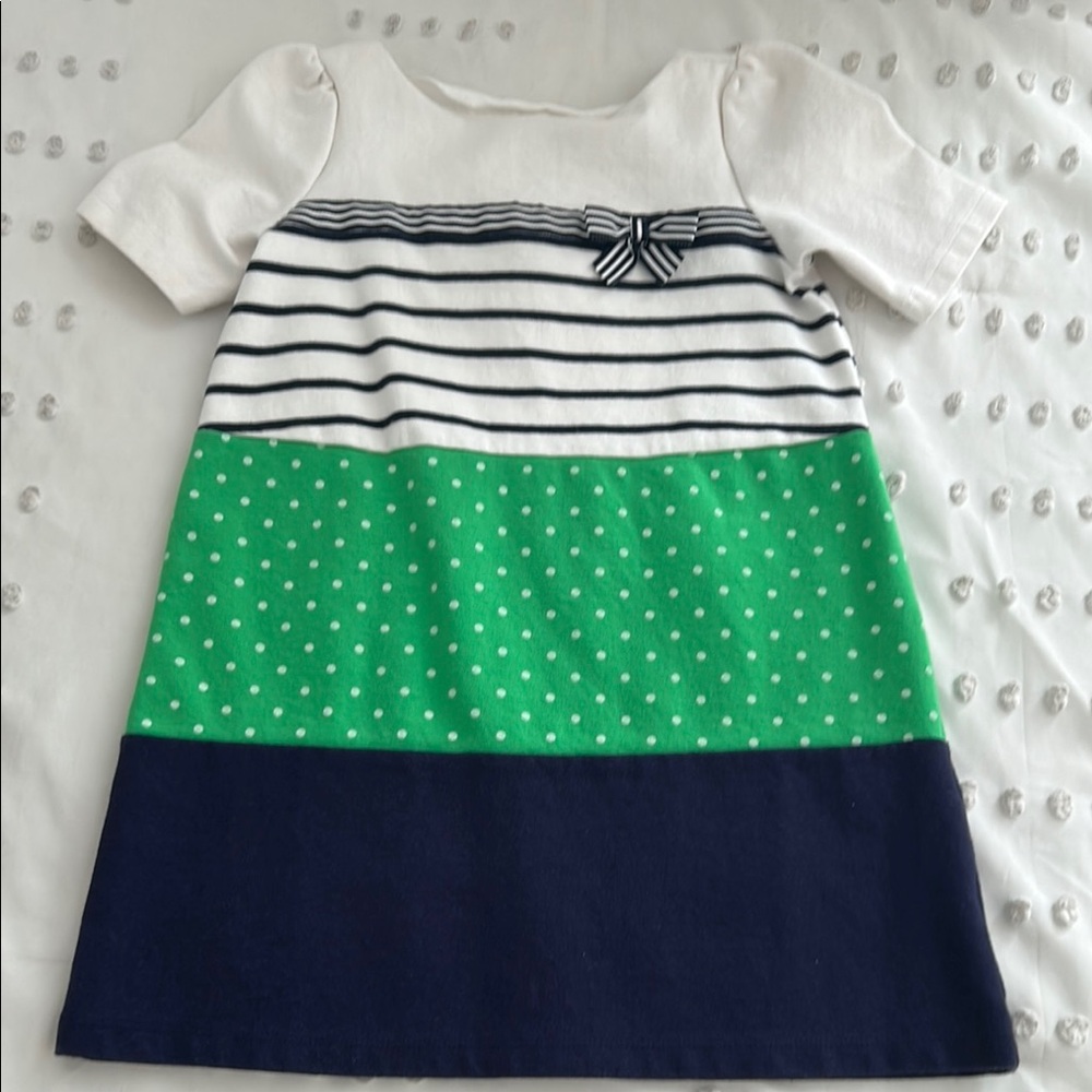 Gymboree A-Line Casual Dress White and Black Short Sleeve